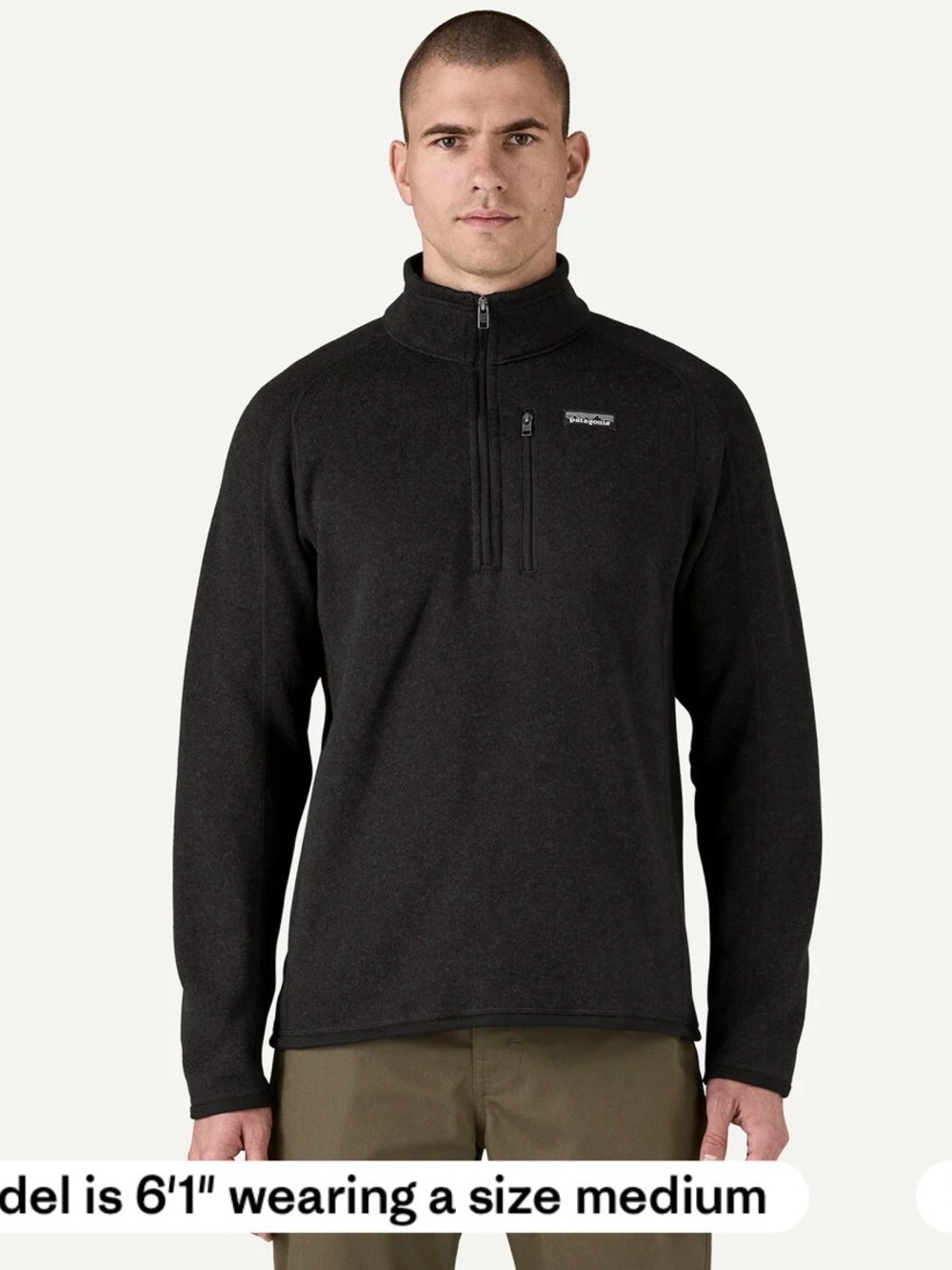 Men’s Patagonia Black Quarter-Zip Fleece Pullover